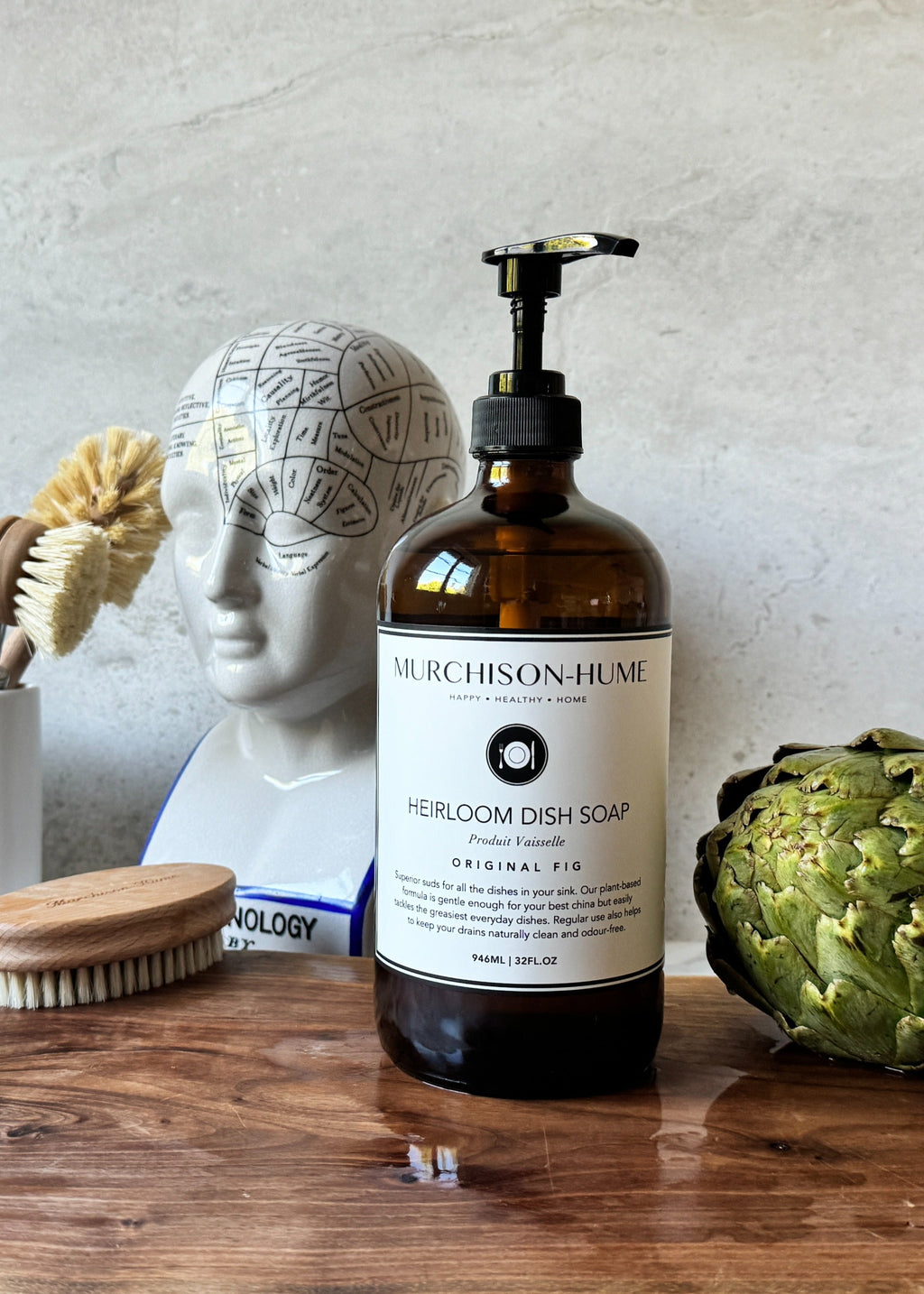 Heirloom Dish Soap in Amber Glass Bottle